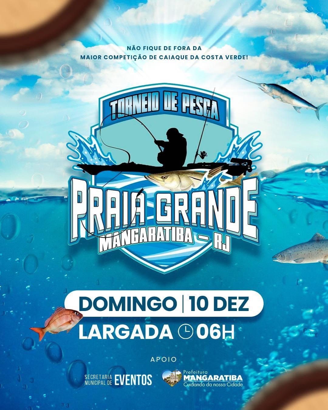 Torneio de Pesca em Caiaque em Praia Grande acontece neste domingo