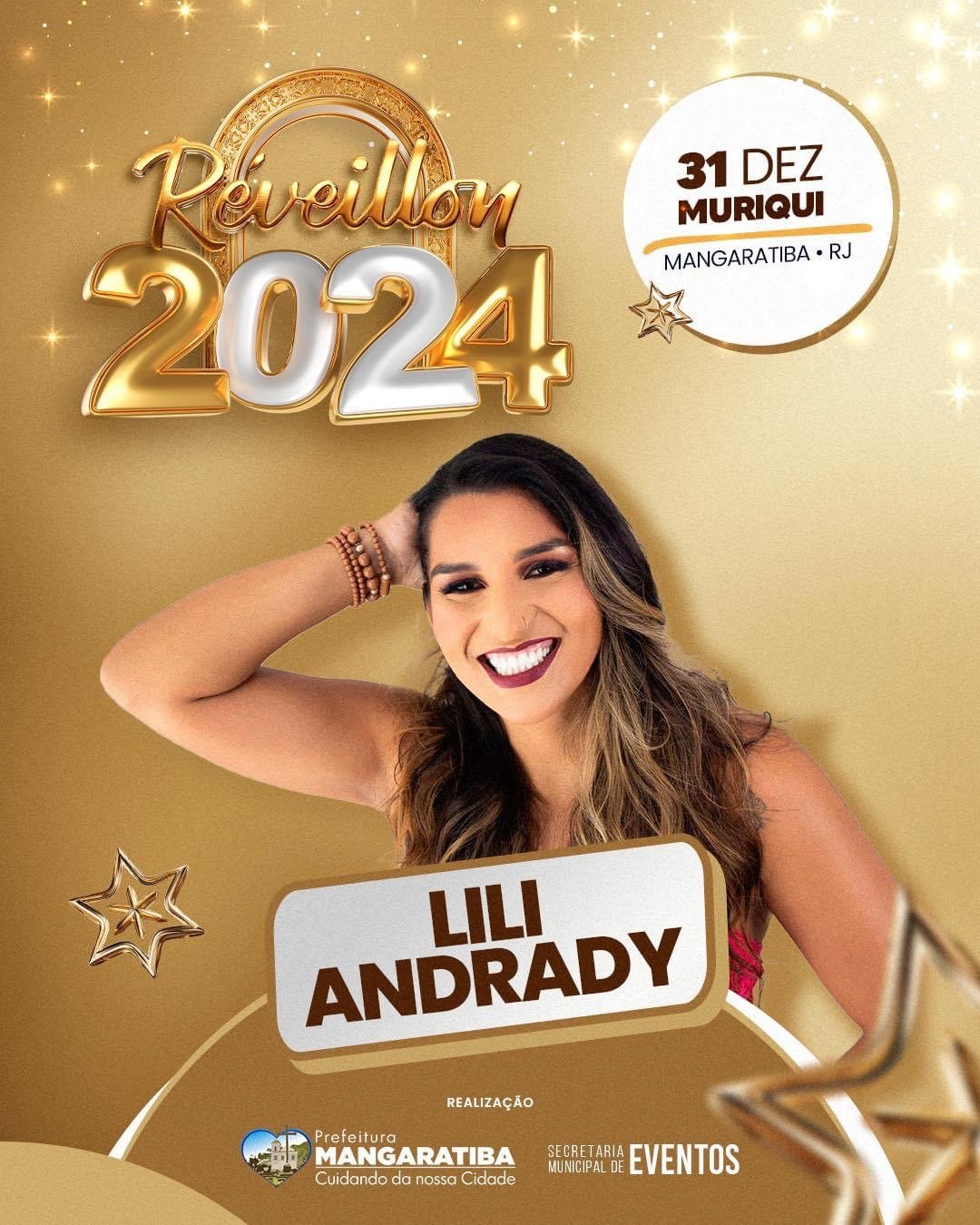 Vamos comemorar com Lili Andrady no Réveillon em Muriqui