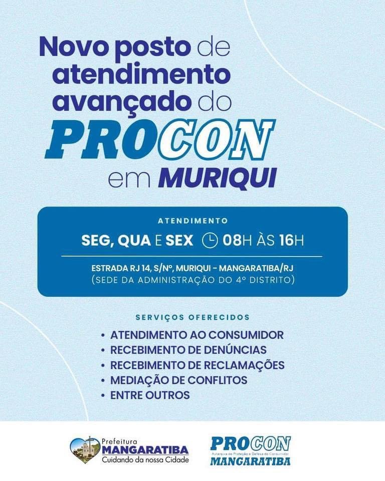 É hoje! PROCON Muriqui inicia atendimento aos consumidores