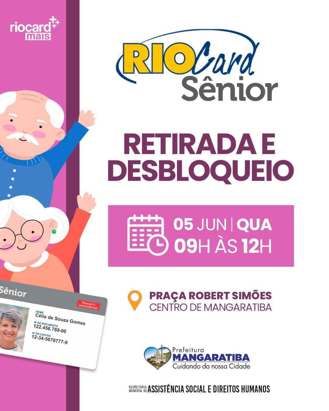 Retirada e desbloqueio do RioCard Sênior