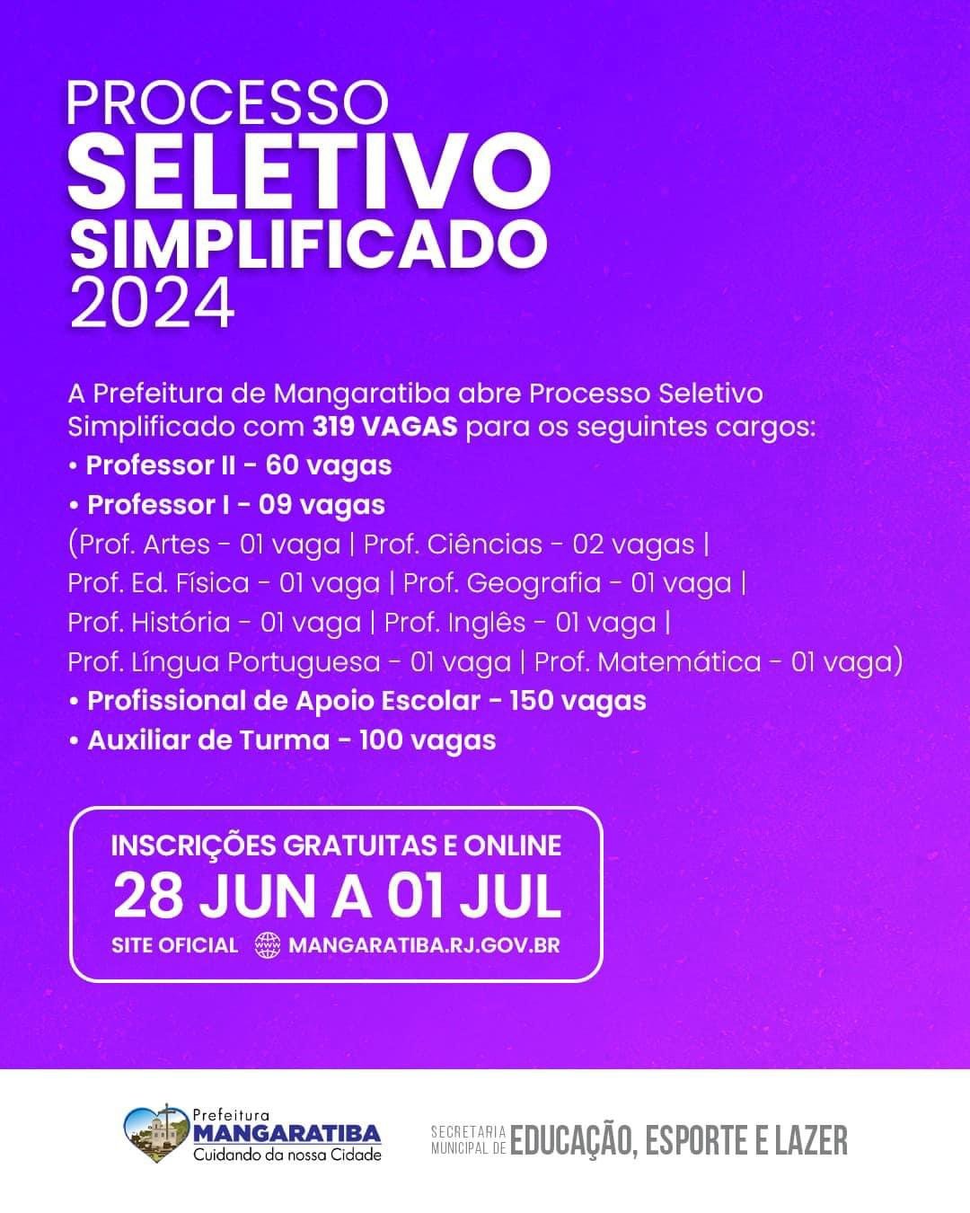 Resultado preliminar do Processo Seletivo 2024.1